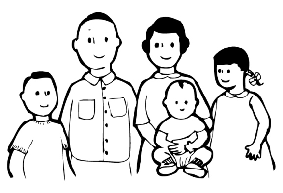 family clipart black and white - photo #3