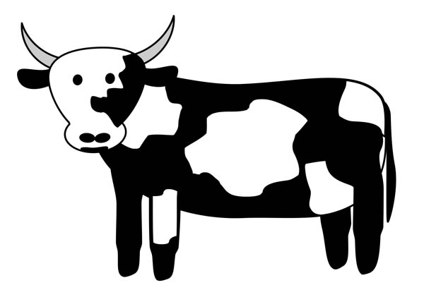 black and white cow clipart free - photo #16