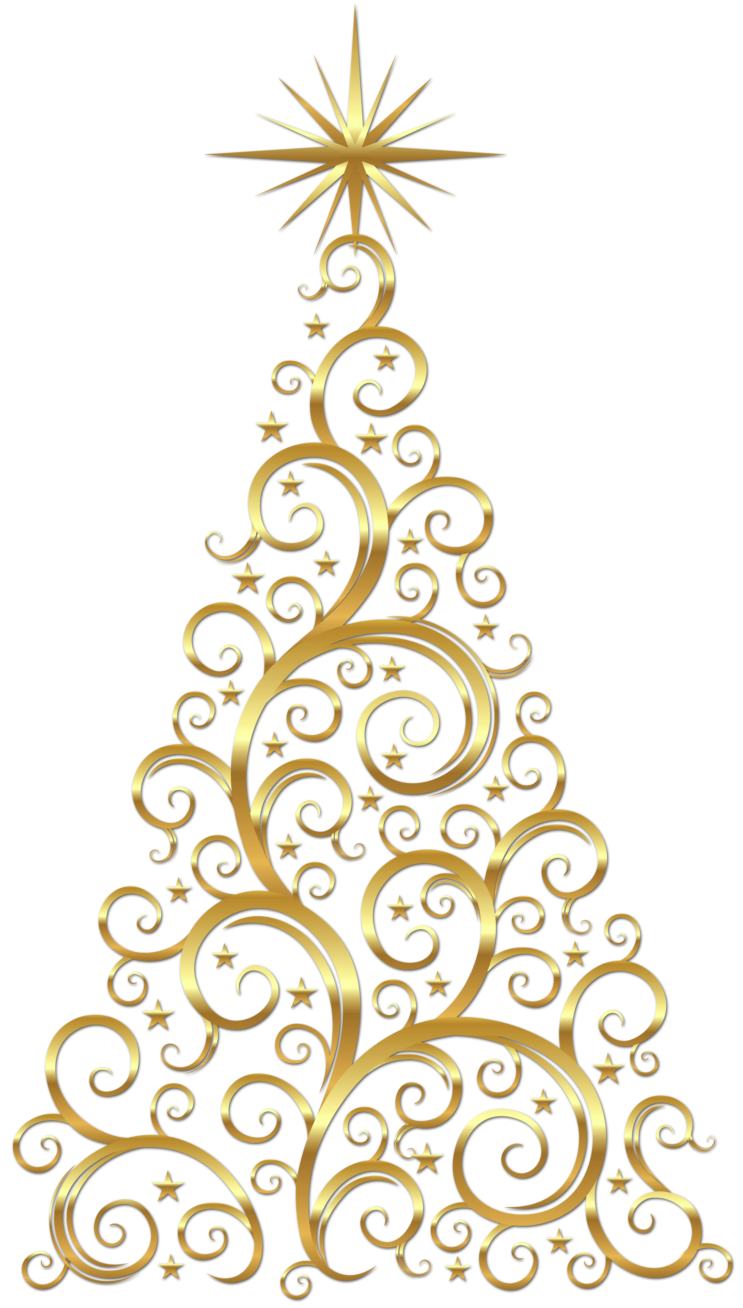 Transparent gold deco christmas tree clipart 0 ...