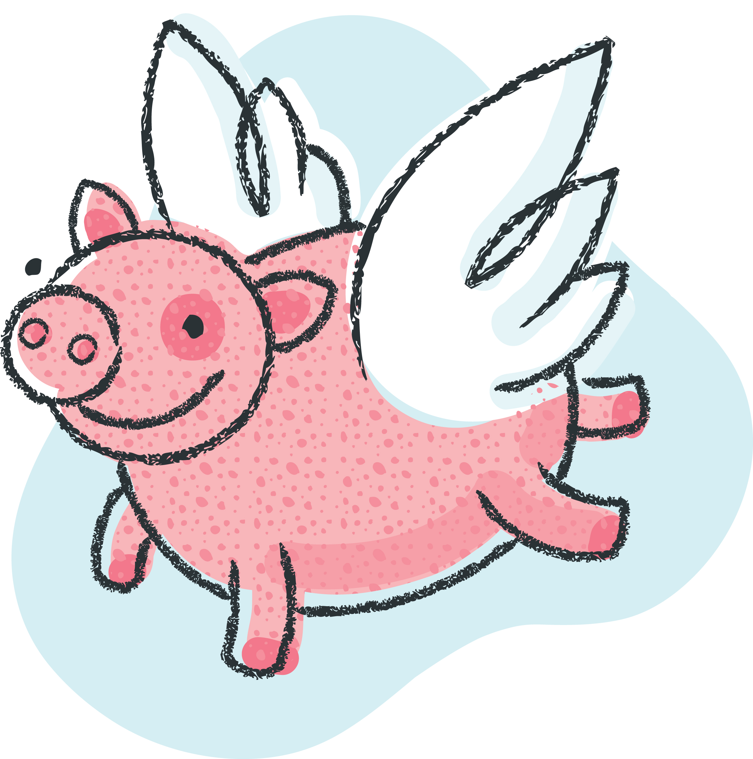 free black and white pig clipart - photo #20
