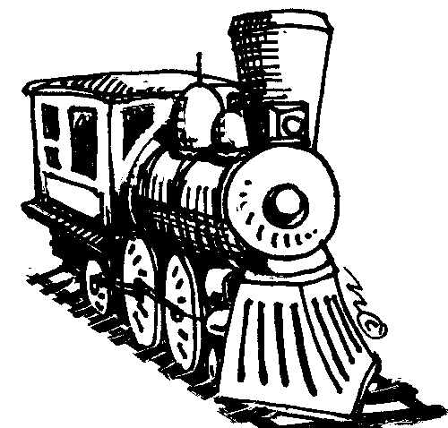 steam train clipart black and white - photo #38