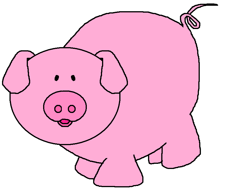 free black and white pig clipart - photo #14