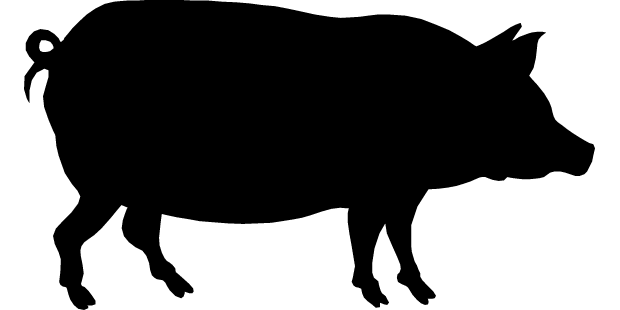 free black and white pig clipart - photo #24