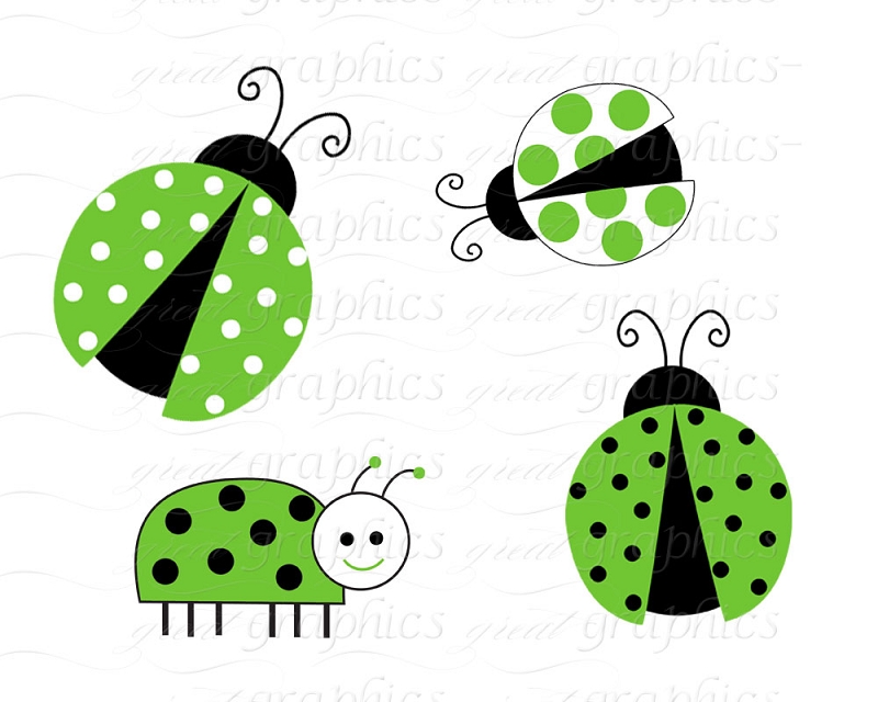 green ladybug clipart - photo #7