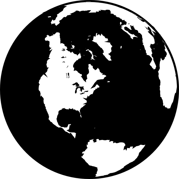 clipart earth black and white - photo #10