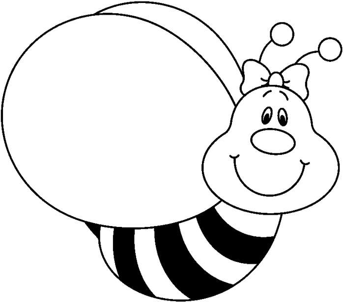 cute bee clipart black and white - photo #26