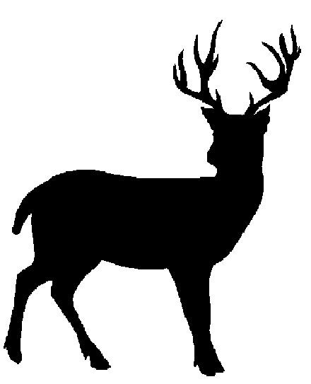 free black and white deer clipart - photo #1