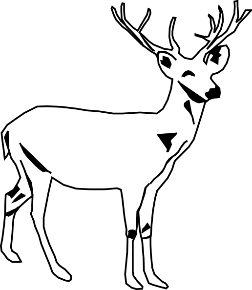 free black and white deer clipart - photo #6