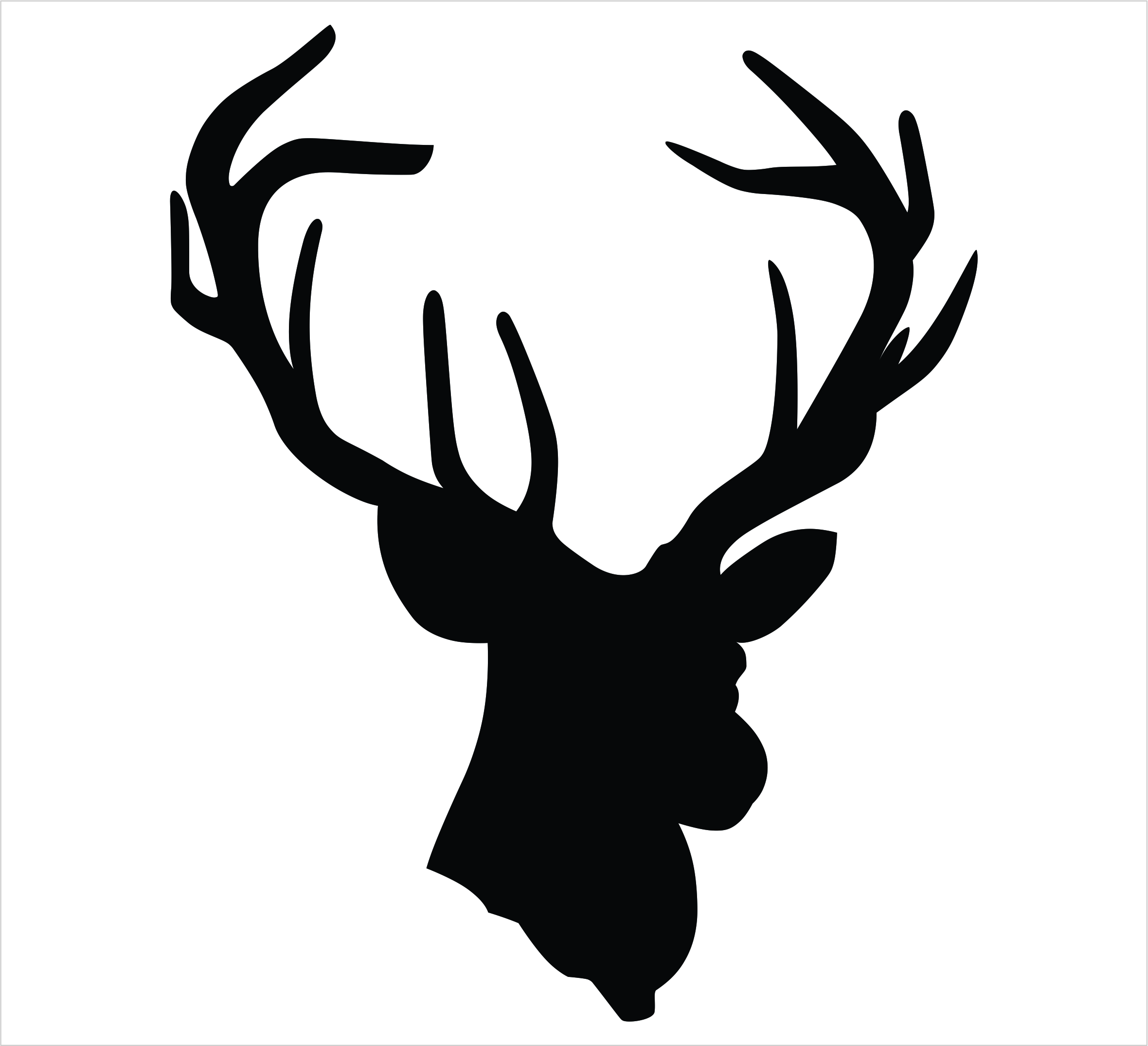 free black and white deer clipart - photo #15