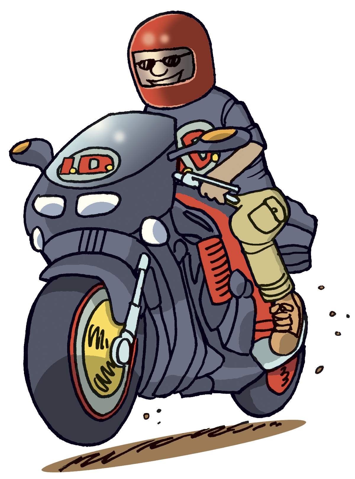 free cartoon motorcycle clipart - photo #15