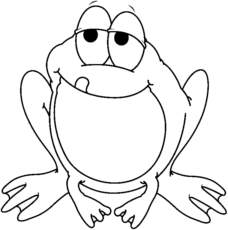 free black and white clipart frog - photo #6