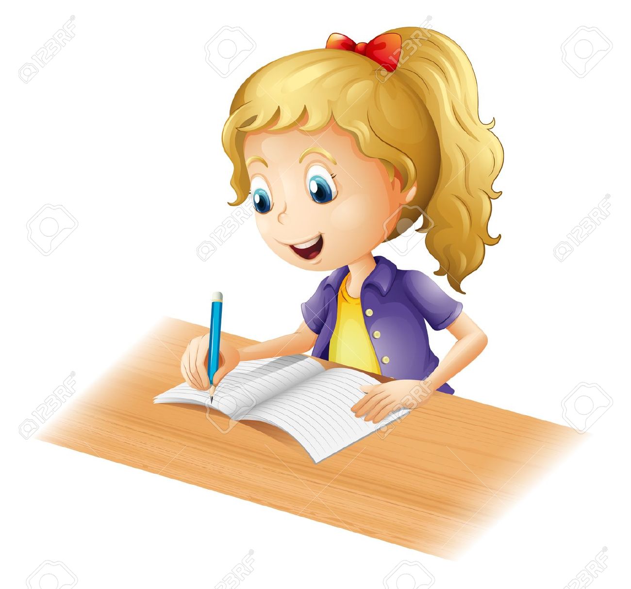 clipart girl doing homework - photo #1