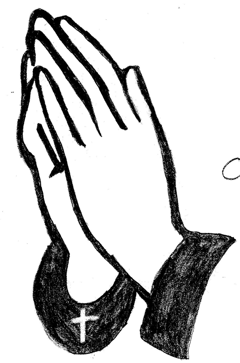 free clipart praying hands black and white - photo #25