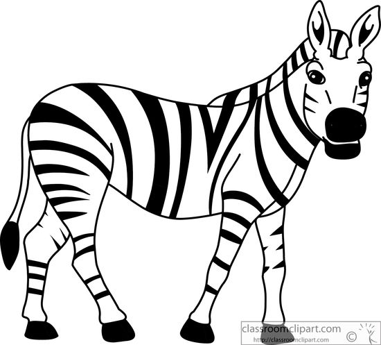 clipart black and white zebra - photo #6