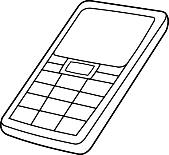 phone clipart black and white - photo #31