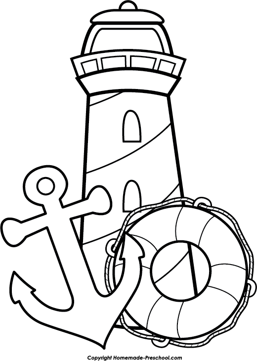 free lighthouse clipart black and white - photo #21