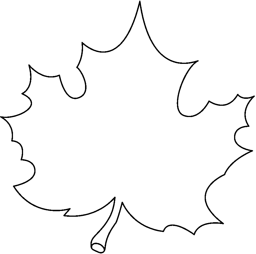 clipart leaf black and white - photo #1