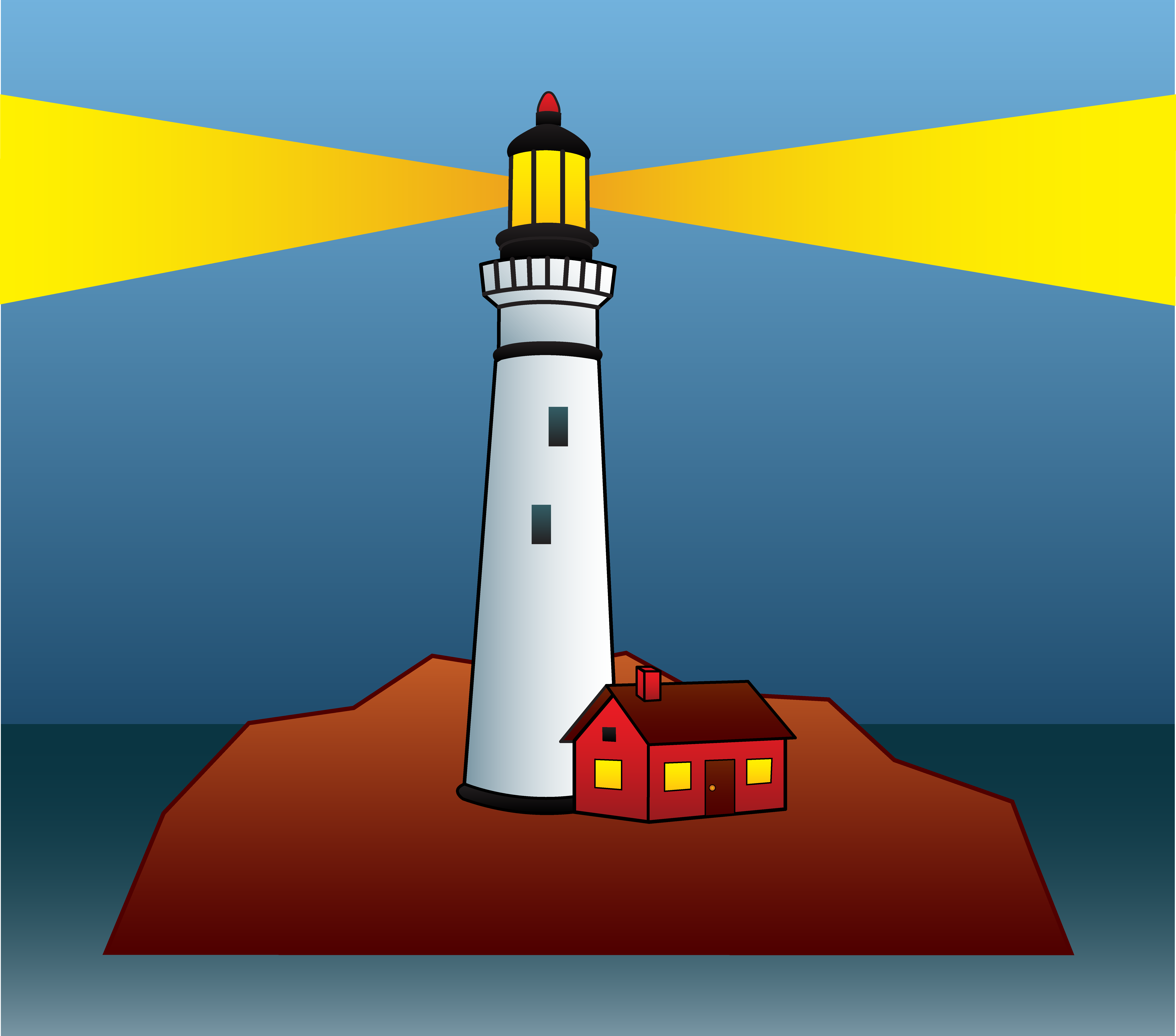 free lighthouse clipart black and white - photo #33