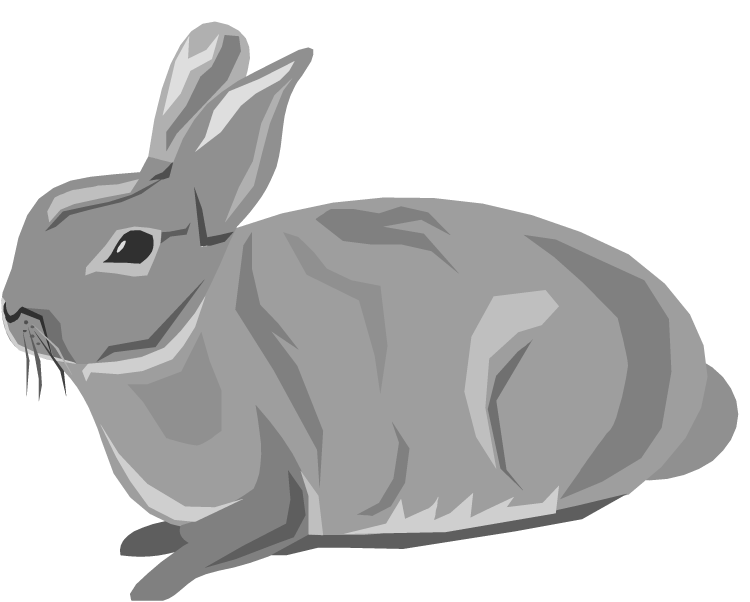 free rabbit clipart black white - photo #43