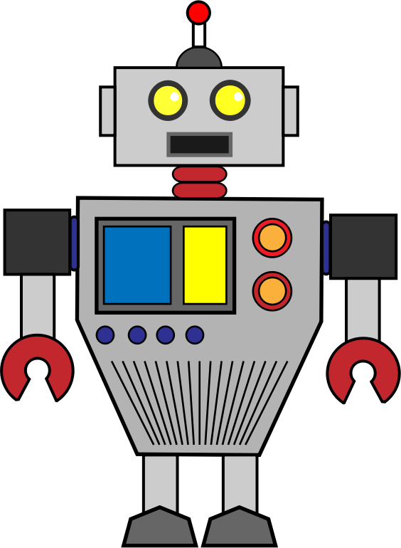 free robot clipart black and white - photo #12