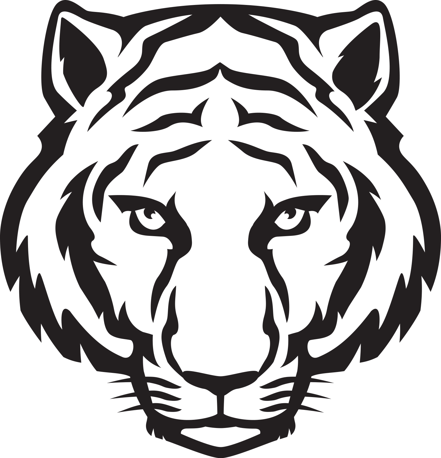 Tiger Clipart Black And White Tiger clipart