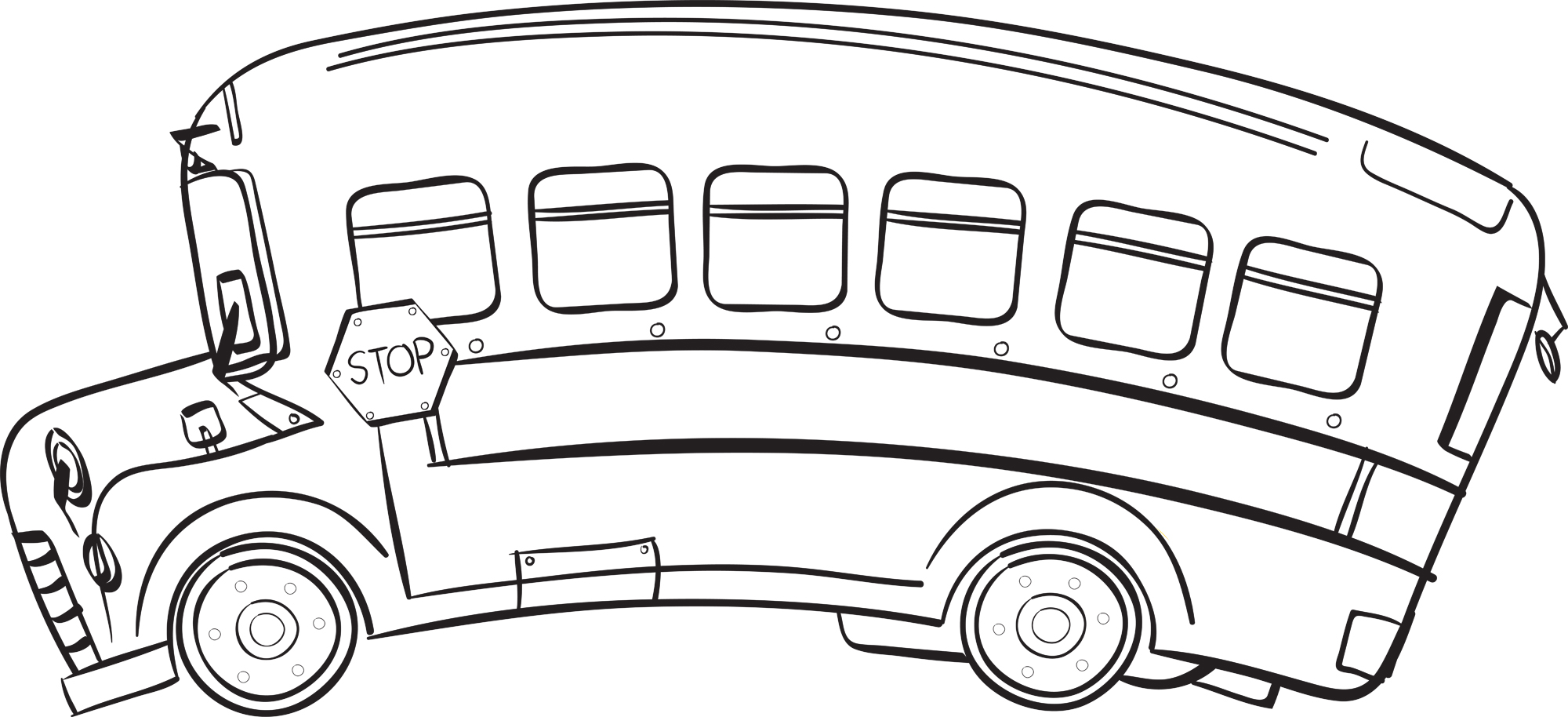 clipart school bus black and white - photo #12