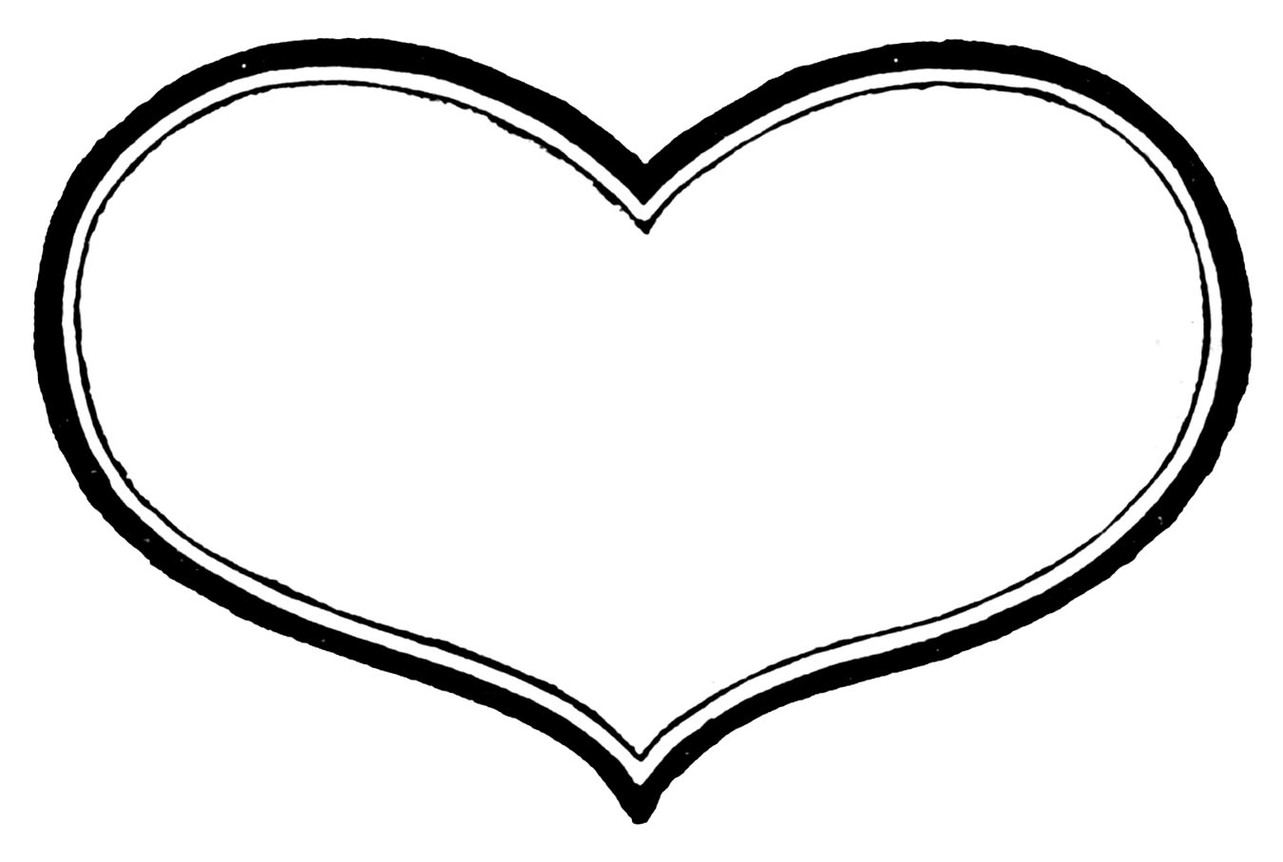 free clipart of hearts in black and white - photo #39