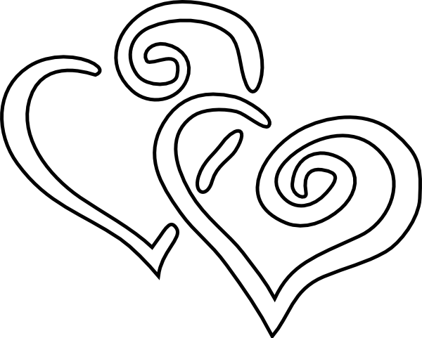 free clipart of hearts in black and white - photo #33