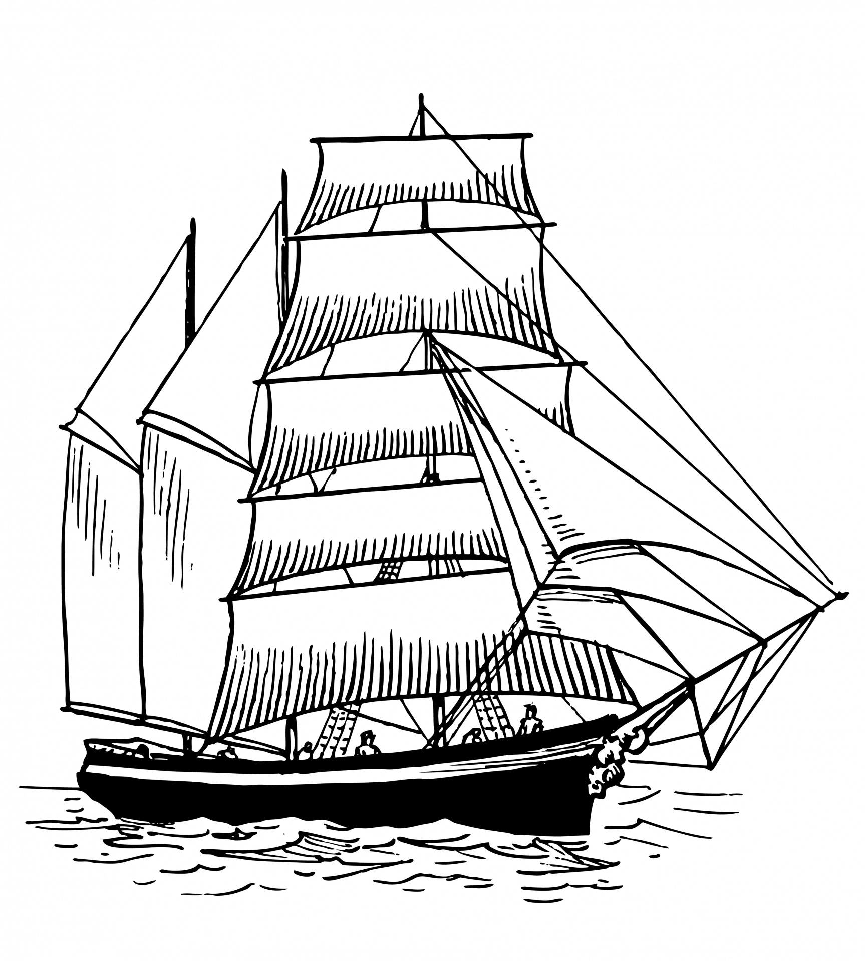 Ship clip art black and white line only free - Cliparting.com