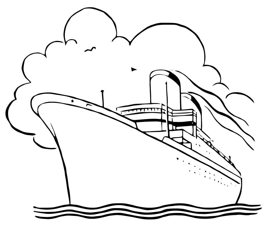 Cruise ship black and white clipart clipartfox