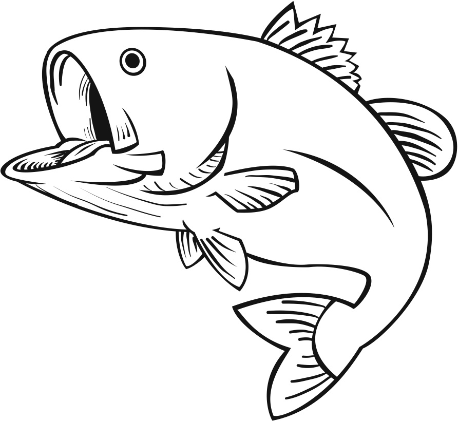 free black and white clipart of fish - photo #27