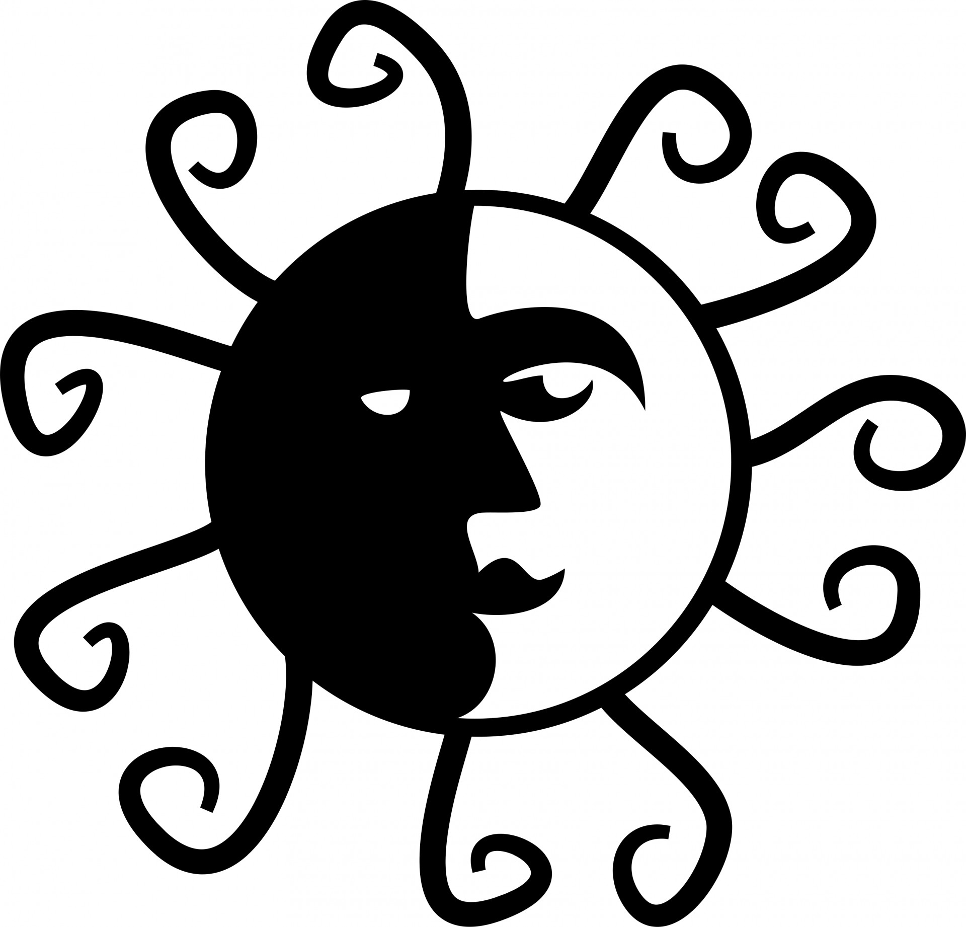 free black and white clipart of sun - photo #24