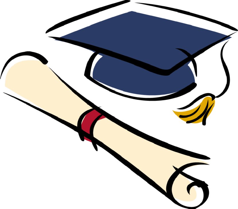 Graduation cap and diploma clipart black white 3 - Cliparting.com