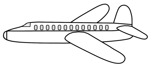 Airplane clipart black and white 2