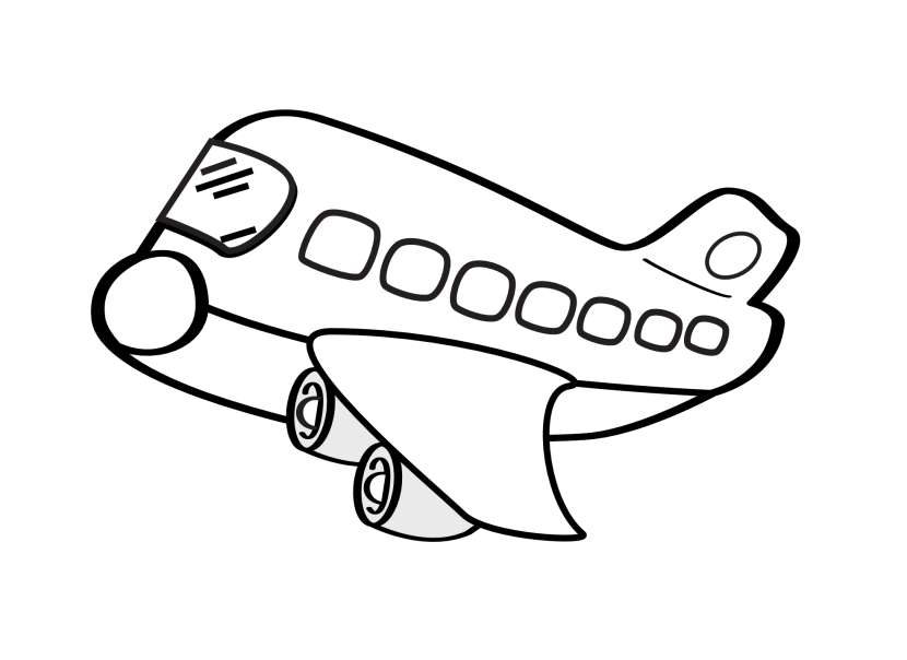 Airplane clipart black and white