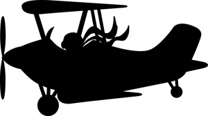 Airplane clipart image old biplane sikhouette