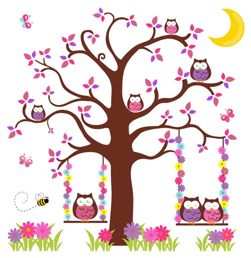 Baby pink tree clipart