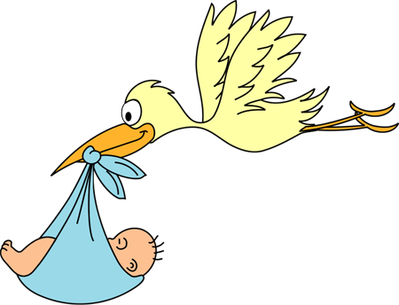 Baby stork clip art