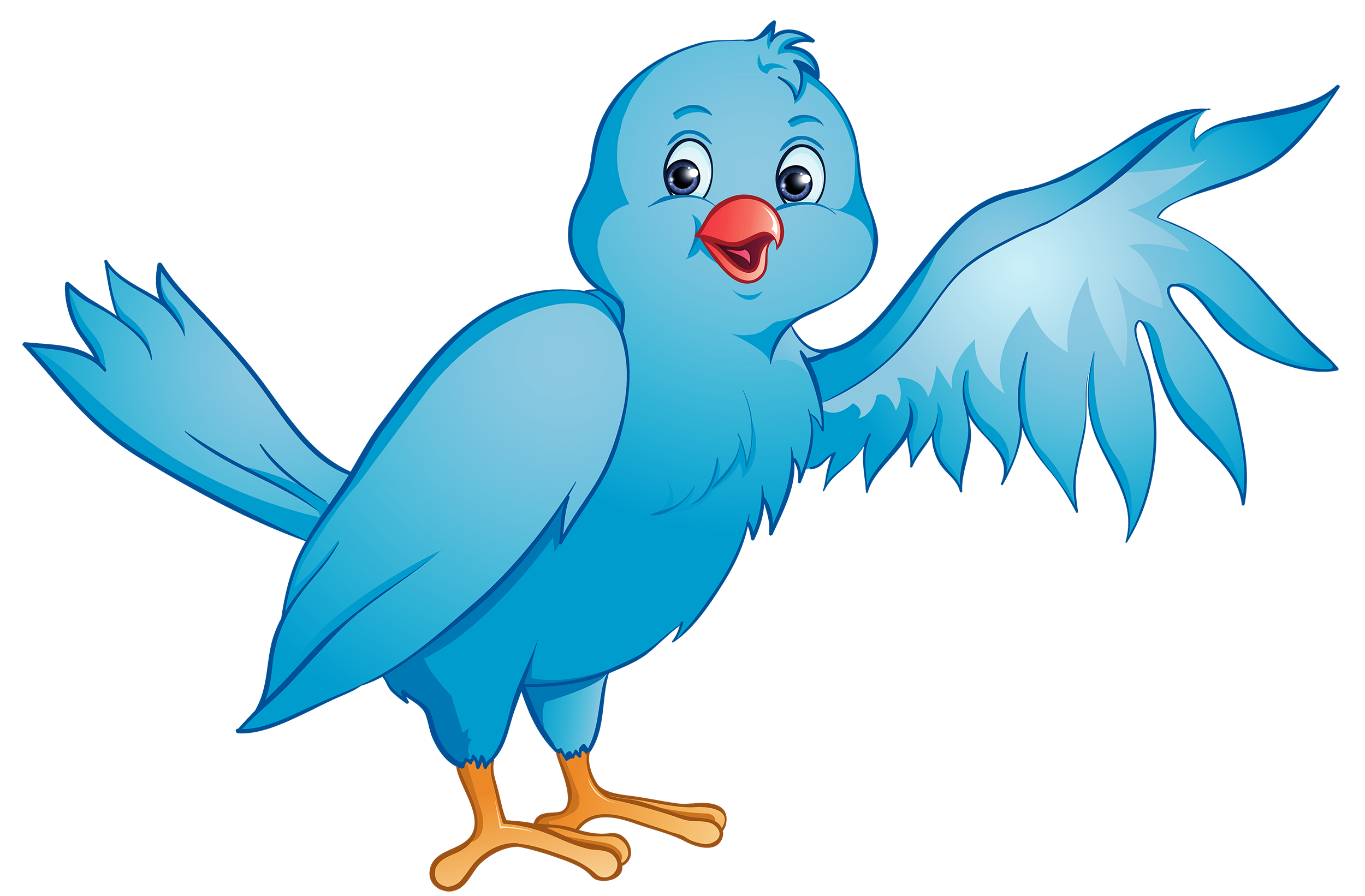 Bird clipart image clip art cartoon of a blue bird standing up