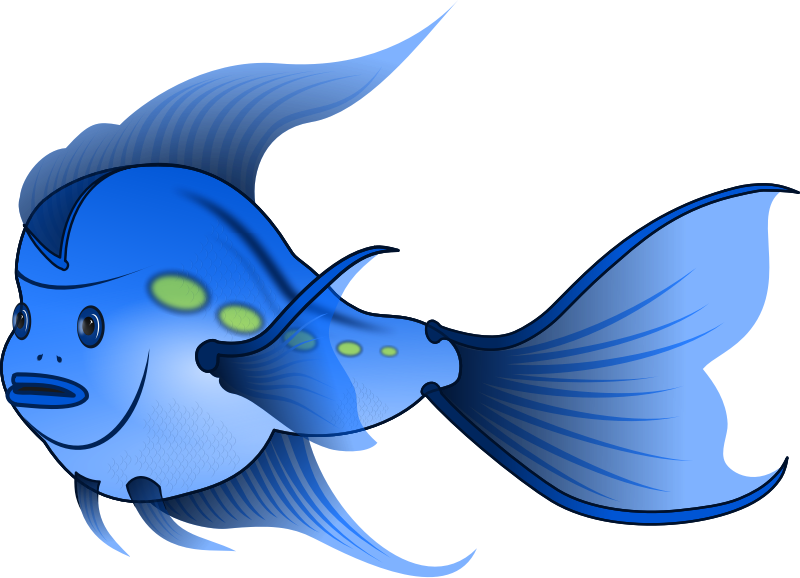 Blue fish clipart 2