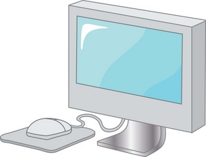 Computer Clipart Image A Flat Screenputer Monitor With A Mouse