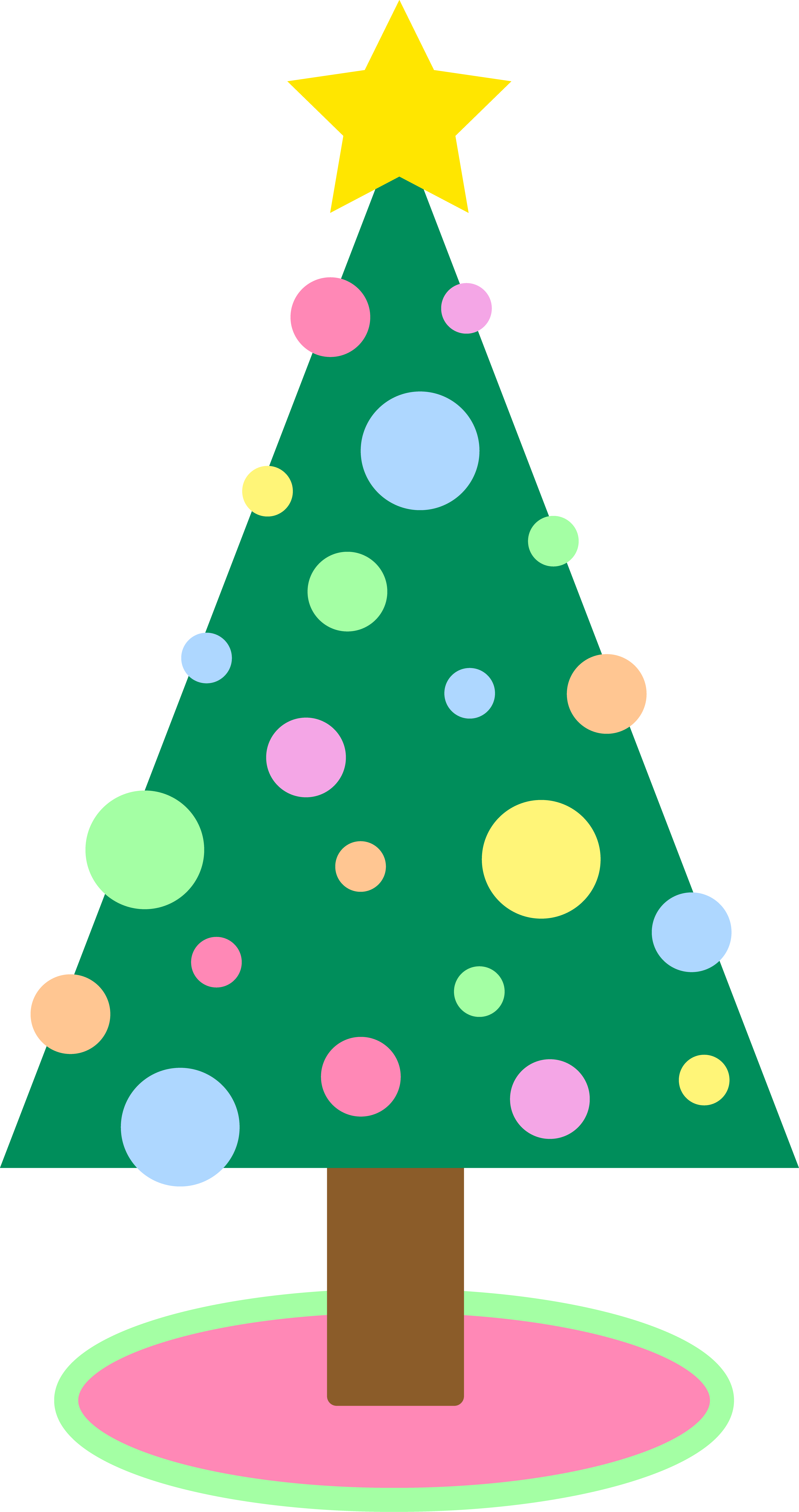 Cute simple pastellored christmas tree free clip art