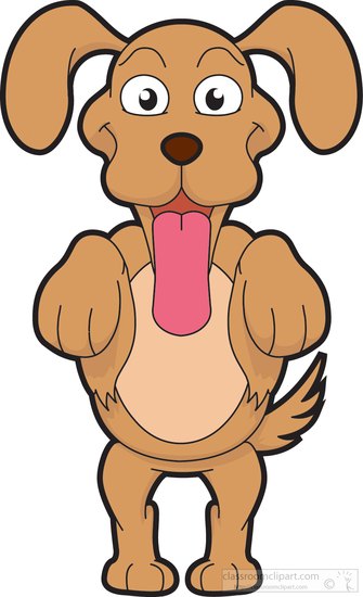 Dog clipart cartoon hungry dog with paws tongue out clipart 2