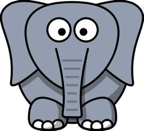 Elephant clip art black and white free clipart 2