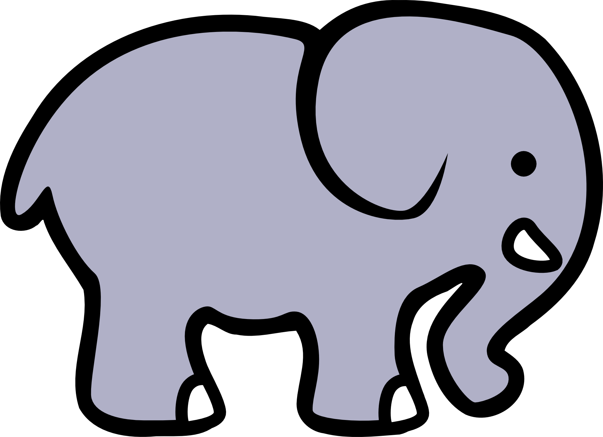 Elephant clip art black and white free clipart