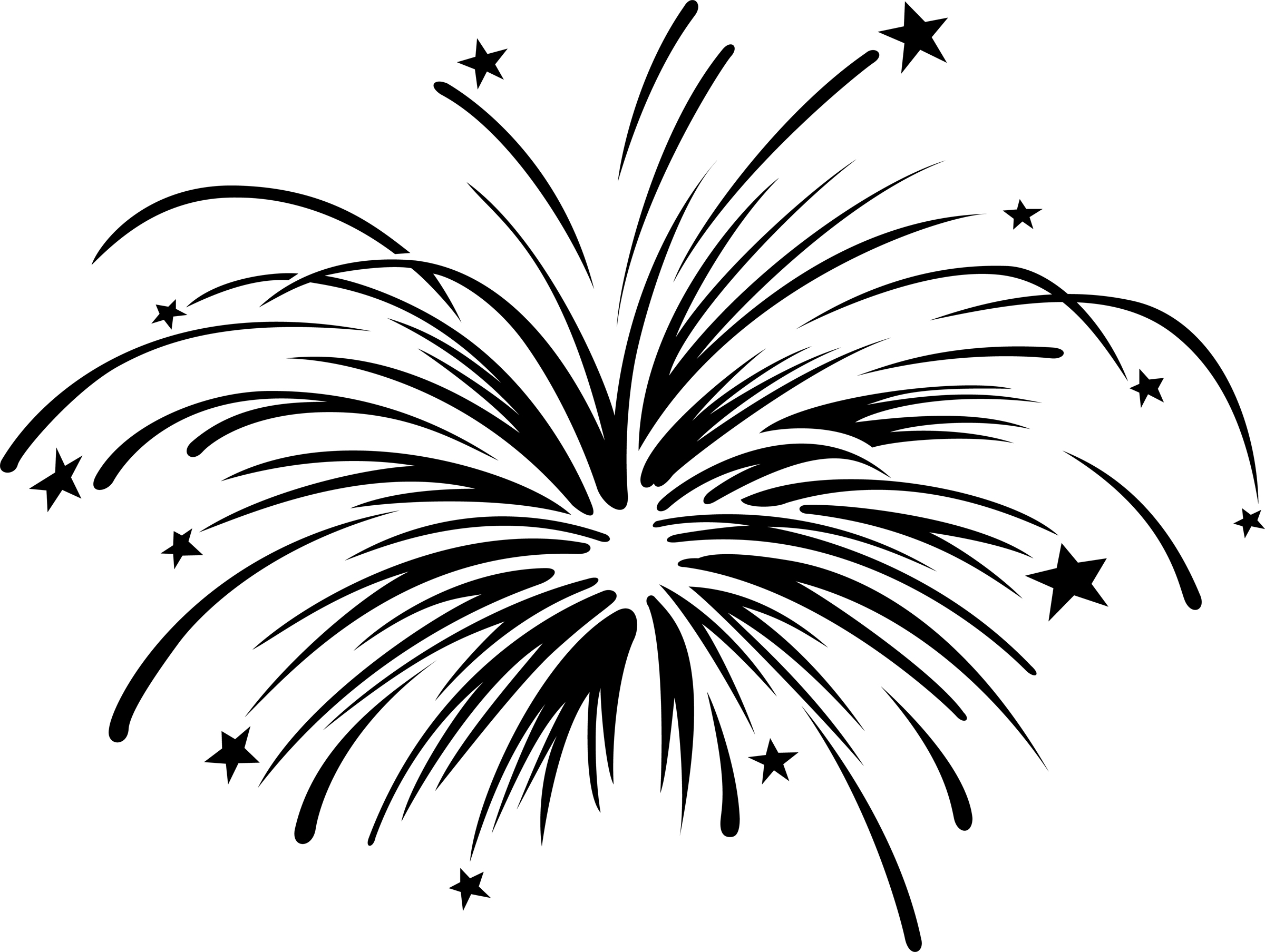 Fireworks clipart black and white free clipart