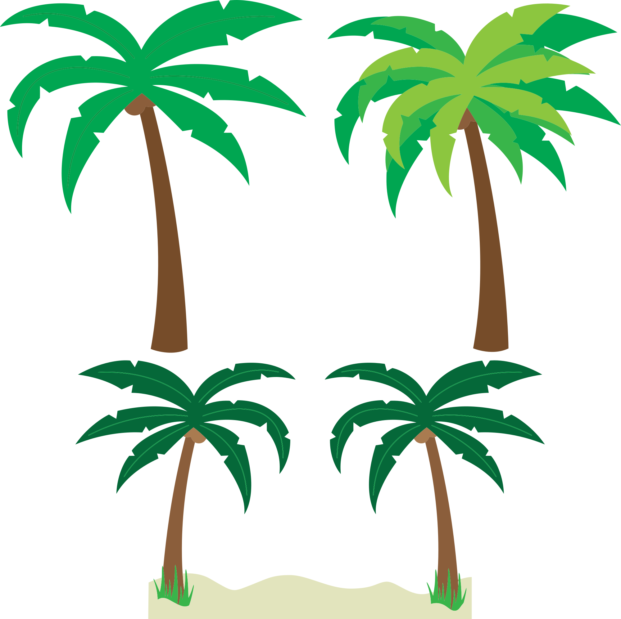 Free cartoon palm trees clipart clipart and vector image