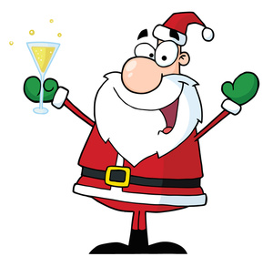 Free celebrate clipart image holly jolly santa claus with martini