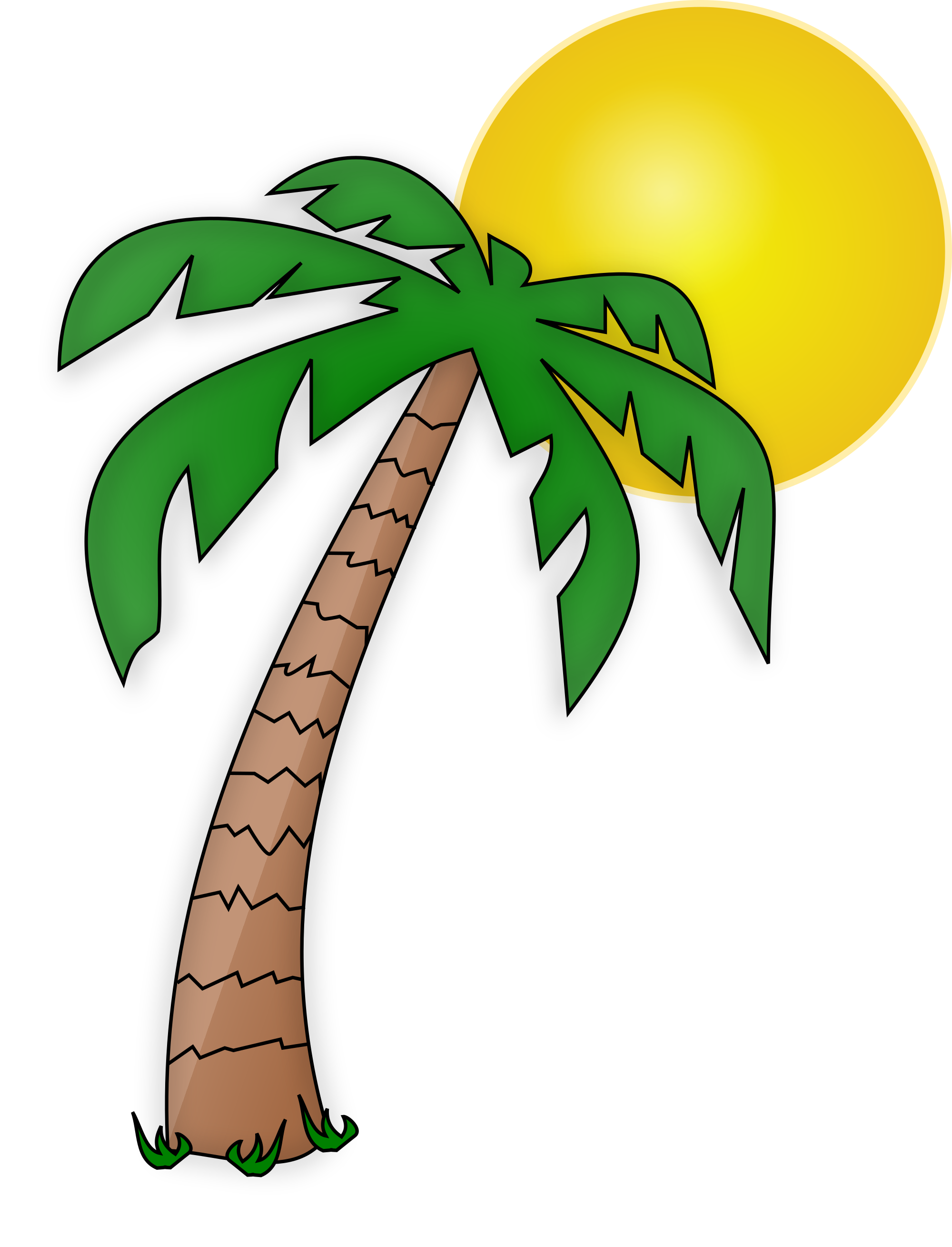 Free palm tree and sun clipart clipart and vector image