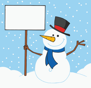 Free snowman clip art image snowman with a blank sign
